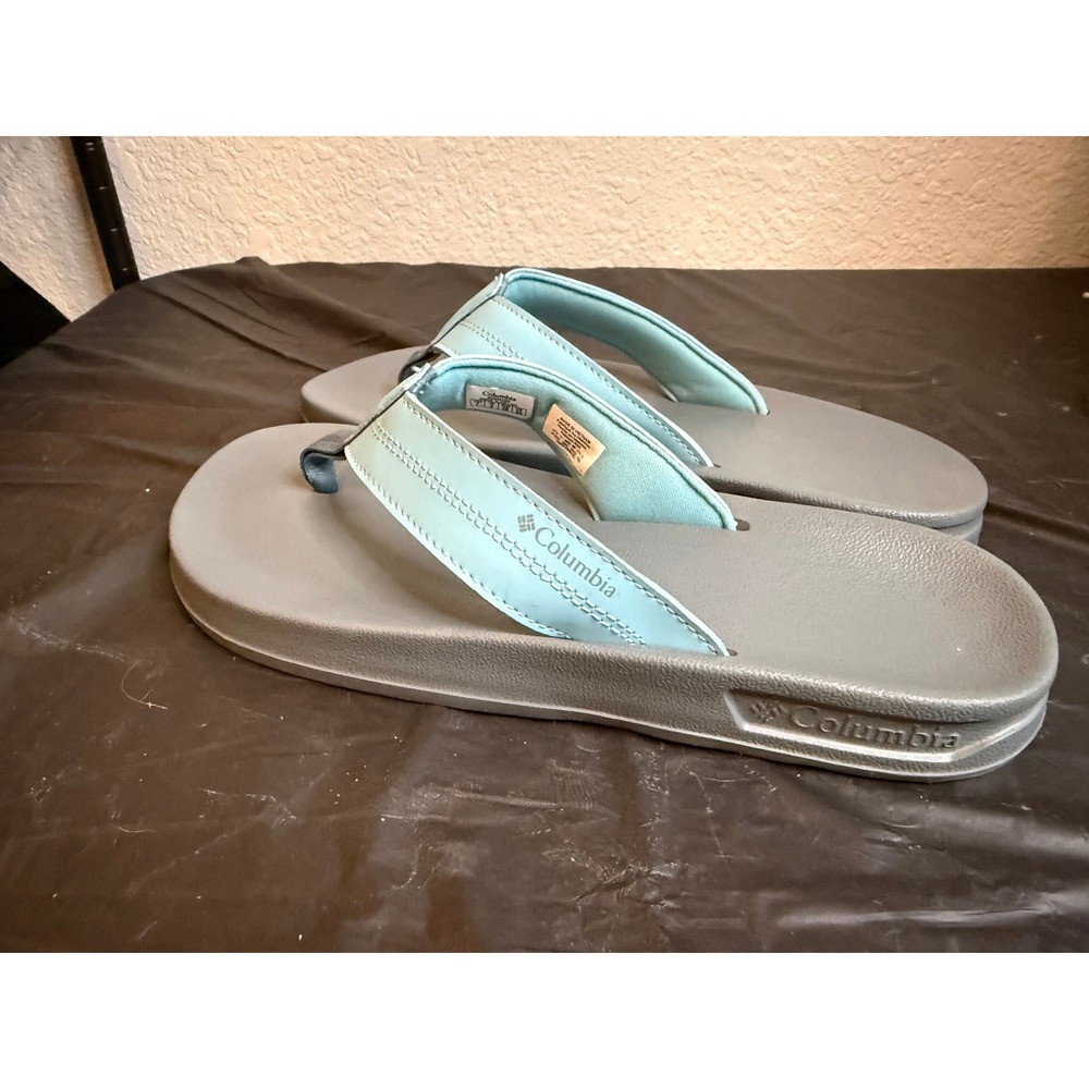 Columbia Rostra PFG Flip Flops Harbor Blue Grey Sandals Womens 7 YL7651-457